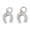 Rack Plating Brass Micro Pave Clear Cubic Zirconia Pendants LS-ZIRC-P118-01P-1
