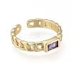 Brass Micro Pave Cubic Zirconia Cuff Rings RJEW-K232-14G-03-2