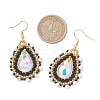 Teardrop Seed Beads & Glass Woven Dangle Earrings EJEW-MZ00682-01-4