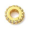 Rack Plating Brass Clear Cubic Zirconia European Beads KK-G501-06A-G-2