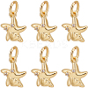 10Pcs Rack Plating Brass Micro Pave Cubic Zirconia Charms KK-BBC0016-43-1