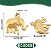   Brass Elephant Pendants KK-PH0005-10-2