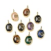 Natural & Synthetic Mixed Gemstone Oval Pendants G-K371-01G-1