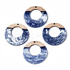 Opaque Resin & Walnut Wood Pendants RESI-T035-22-1