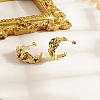 304 Stainless Steel Twist Stud Earrings GC6051-1-1