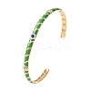 304 Stainless Steel Enamel Cuff Bangles for Women LS-BJEW-H637-02A-G-4