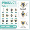 48Pcs 12 Styles Alloy Rhinestone Cabochons MRMJ-TA0001-45D-4