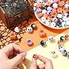 Halloween Theme Plating Acrylic Beads OACR-CJC0009-08-4