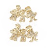 Brass Micro Pave Clear Cubic Zirconia Connector Charms KK-E068-VB362-2