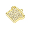 Brass Micro Pave Clear Cubic Zirconia Charms LS-KK-L238-18G-2