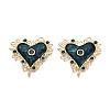 304 Stainless Steel and Enamel Big Pendants STAS-T068-101B-G-1