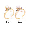 Crown Brass Micro Pave Clear Cubic Zirconia Cuff Ring Settings KK-T076-24G-4