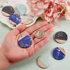 16Pcs 4 Colors Transparent Resin & Walnut Wood Pendants RESI-CJ0001-205-5