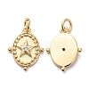 Brass Micro Pave Clear Cubic Zirconia Charms KK-I658-04G-2