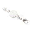 4Pcs 4 Styles Natural Shell with Glass Pearl Bead Flat Round with Owl Starfish Turtle Vortex Pendant Decorations HJEW-JM03927-5