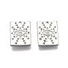 Brass Micro Pave Clear Cubic Zirconia Charms KK-C005-12P-2