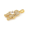 Rack Plating Brass Clear Cubic Zirconia Pendants KK-P277-38G-01-2