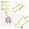 5Pcs Heart & Leaf Iron Safety Pins JEWB-CA00013-4