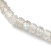 Faceted Rondelle Natural Labradorite Beads Stretch Bracelets BJEW-JB06383-09-4