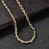 4MM 304 Stainless Steel Coffee Bean Link Chain Necklaces for Women NJEW-B134-06A-G-2
