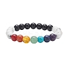4Pcs 4 Style Natural & Synthetic Mixed Gemstone Strech Bracelets Set BJEW-JB09347-4