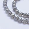 Electroplated Natural Grey Agate Beads Strands G-G724-6mm-3