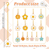 30Pcs 15 Style Flower Alloy Enamel Pendant Decorations HJEW-AB00578-2