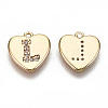 Brass Micro Pave Clear Cubic Zirconia Charms KK-N231-234L-NF-2