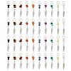 40Pcs 10 Styles Chip Natural Gemstone Big Pendants PALLOY-FH00058-1