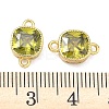 Brass Pave Cubic Zirconia Square Connector Charms KK-P348-06G-02-3