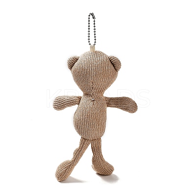 Cartoon PP Cotton Plush Simulation Soft Stuffed Animal Toy Bear Pendants Decorations HJEW-K043-03-1