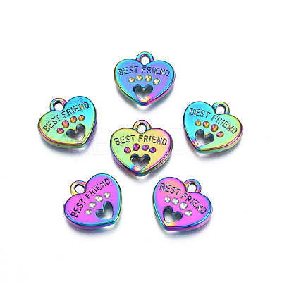 Rack Plating Rainbow Color Alloy Pendant Rhinestone Settings PALLOY-S180-375M-1