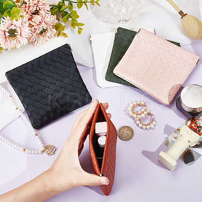 5Pcs 5 Colors Rectangle Imitation Leather Multipurpose Shrapnel Makeup Bags ABAG-HY0001-12-1