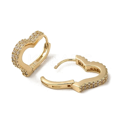 Brass Micro Pave Cubic Zirconia Hoop Earring EJEW-L271-21KCG-04-1
