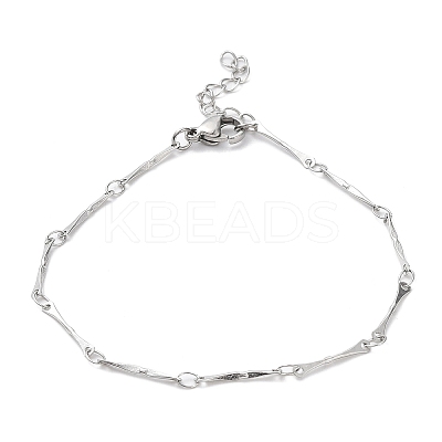 Non-Tarnish 304 Stainless Steel Bar Link Chain Bracelets BJEW-K226-07P-1
