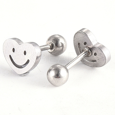 Tarnish Resistant 201 Stainless Steel Barbell Cartilage Earrings EJEW-R147-25-1