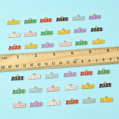 48Pcs 8 Colors Alloy Enamel Pendants ENAM-FS0002-41-1