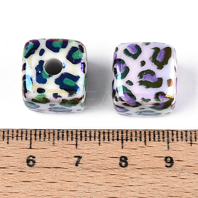 UV Plating Opaque Acrylic Beads OACR-T028-72-1