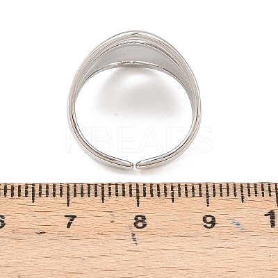 US Size 7 304 Stainless Steel Cuff Rings RJEW-D336-04P-1