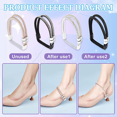 4 Pairs 4 Colors Polyester Rhinestone Elastic Shoelaces DIY-OC0013-17-1