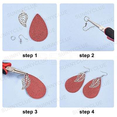 DIY PU Leather Dangle Earring Making Kits DIY-SC0001-35-1