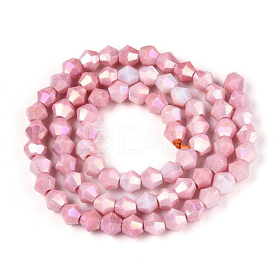Anti-Tarnish Electroplate Bicone Glass Beads Strands EGLA-T021-6mm-16-02-1