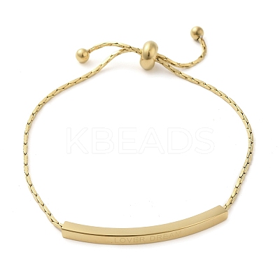 Ion Plating(IP) 304 Stainless Steel Boston Link Chains Slider Bracelets BJEW-K245-01G-1