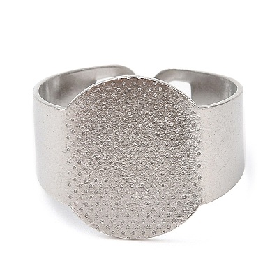 Tarnish Resistant 304 Stainless Steel Open Cuff Ring Findings STAS-R123-14P-1