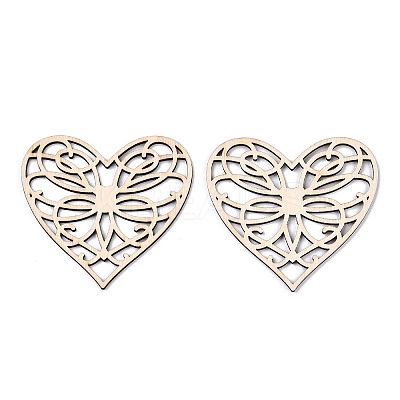 Unfinished Natural Poplar Wood Filigree Joiners Links WOOD-TAC0012-13-1