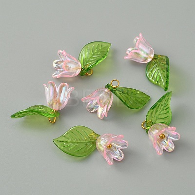Acrylic & Plastic Pendants OACR-WH0032-09G-08-1