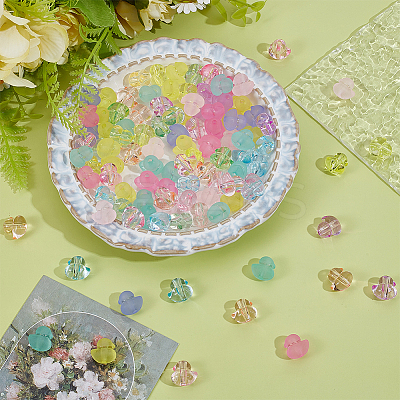 120Pcs 2 Styles Transparent & Frosted Acrylic Beads Set OACR-ME0001-26-1