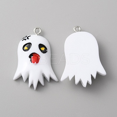 Opaque Resin Pendants RESI-WH0001-04E-1