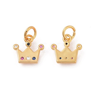Brass Micro Pave Cubic Zirconia Charms ZIRC-F106-04G-1