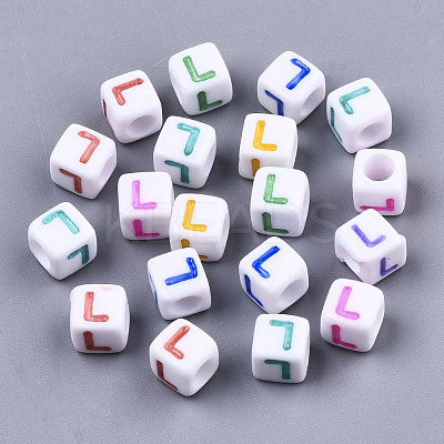 Opaque White Acrylic Beads SACR-R252-02L-1